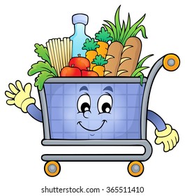 Shopping cart theme image 5 - eps10 vector illustration.