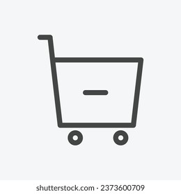 Shopping cart thin line icon in vector format