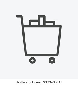 Shopping-Warenkorb-Dünnliniensymbol im Vektorformat