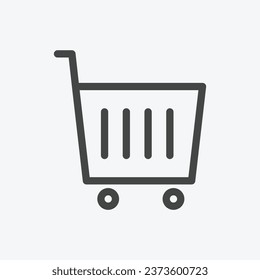 Icono de línea delgada del carro de compras en formato vectorial