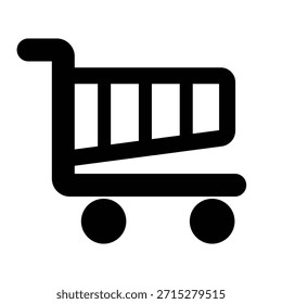 Warenkorb-Trolley-Taste. Vektorsymbol