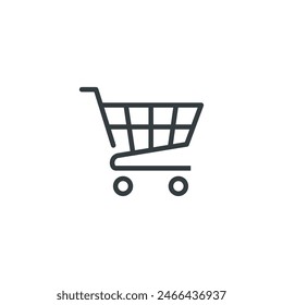 Shopping cart trolley caddy ecommerce icon, vector illustration