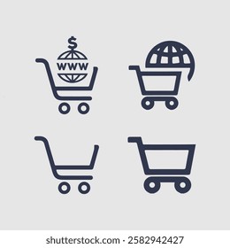 
Shopping cart trolley caddy ecommerce icon, vector illustration