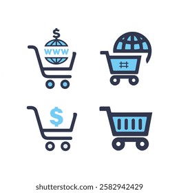 
Shopping cart trolley caddy ecommerce icon, vector illustration