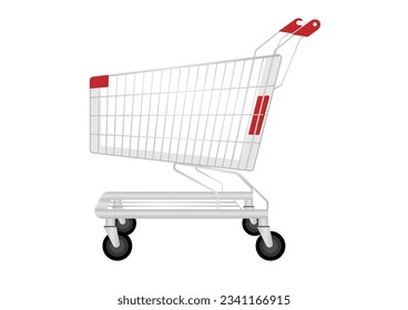 Shopping Cart or Shopping Trolley. Shopping Concept. Vector Illustration. 