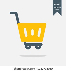 Shopping cart or shopping trolley icon Design Template. Illustration vector graphic. simple flat icon isolated on white background. Perfect for your web site design, logo, app, UI
