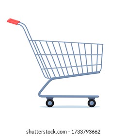 Shopping cart. Trolley Icon. Simple vector sign, trendy symbol for design, websites, presentation, mobile application. Symbol of trade, purchases, sales Vector illustration