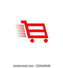 Shopping cart with trolley icon vector template