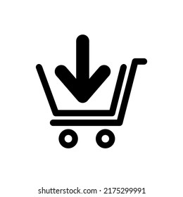 Warenkorb, Trolleysymbol Vektorgrafik Logo Vorlage für viele Zwecke. Einzeln auf weißem Hintergrund.
