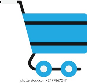 Icono de la carretilla de Carrito de compras Ilustración plana de Vector