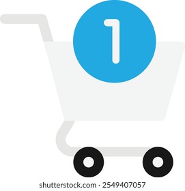 Shopping Cart Trolley Icon Vector Flat Illustration