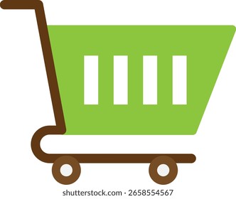 Ilustração plana do vetor do ícone do carrinho de compras