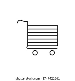 Shopping cart or trolley shopping cart line art vector icon for apps and websites on white background. eps 10