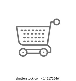 Shopping cart, trolley line icon. Isolated on white background