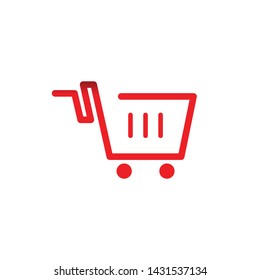 Shopping cart trolley logo design vector template