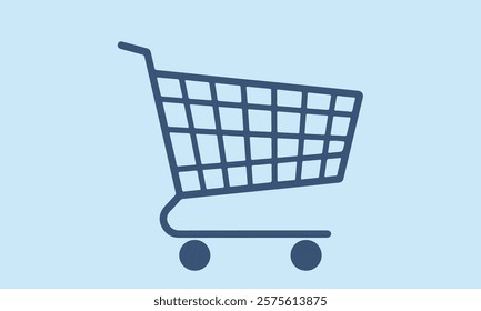 Shopping cart with shopping trolley for super shop and supershop add to cart trolley icon with wheel and light weight cart for shop assistance.