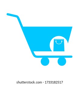 Shopping cart, trolley vector icon. Contains such icon as mobile shop, web site, and ui. Cart flat collection of web icon for online store. Shopping Cart in flat design best vector icon. 