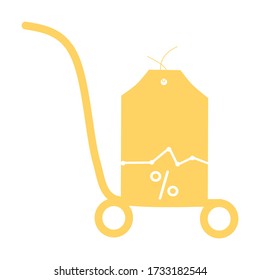 Shopping cart, trolley vector icon. Contains such icon as mobile shop, web site, and ui. Cart flat collection of web icon for online store. Shopping Cart in flat design best vector icon. 