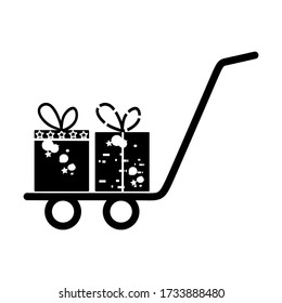 Carro de compras, icono del vector del carro. Contiene un icono como la tienda móvil, el sitio web y ui. Colección plana de icono web para tienda online. Carro de compras en diseño plano mejor icono vector.