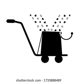 Warenkorb, Trolley Vektor Ikone. Enthält z.B. Icon wie Mobile Shop, Website und ui. Wartewohnung von Web-Icon für Online-Shop. Warenkorb in flachen Design beste Vektor-Ikone.