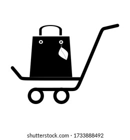 Shopping cart, trolley vector icon. Contains such icon as mobile shop, web site, and ui. Cart flat collection of web icon for online store. Shopping Cart in flat design best vector icon.