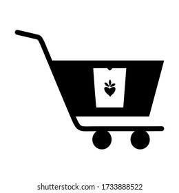 Shopping cart, trolley vector icon. Contains such icon as mobile shop, web site, and ui. Cart flat collection of web icon for online store. Shopping Cart in flat design best vector icon.