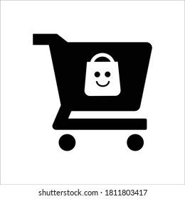 shopping cart trolley vector icon 