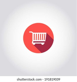 Shopping cart or trolley - web symbol, app design element, vector illustration