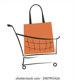 diseño de arte vectorial de carrito de compras