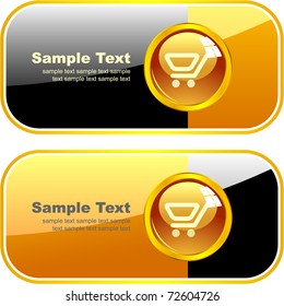 Shopping cart. Vector banner set.