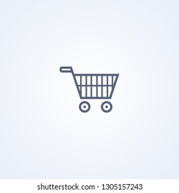 Shopping cart, vector best gray line icon on white background, EPS 10