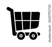 Shopping Cart Vector for Black Friday Deals. Retail cart illustration, consumer buying concept, online shopping basket.