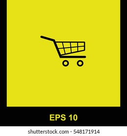 Shopping Cart vector black icon. Isolated illustration. Business picture.