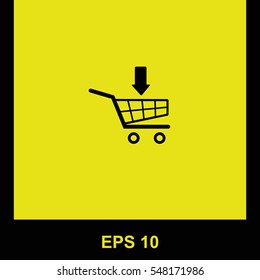 Shopping Cart vector black icon. Isolated illustration. Business picture.