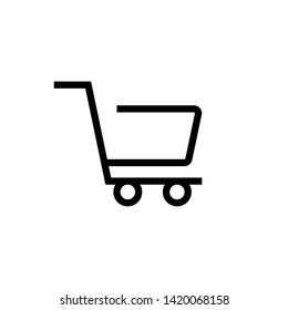 shopping cart vector. black and white series.