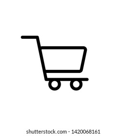 shopping cart vector. black and white series.