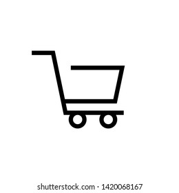 shopping cart vector. black and white series.