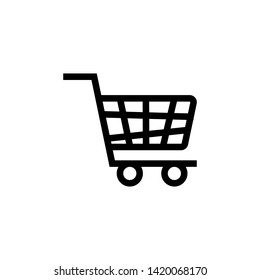shopping cart vector. black and white series.