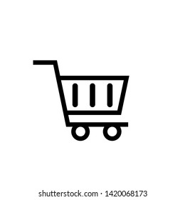 shopping cart vector. black and white series.