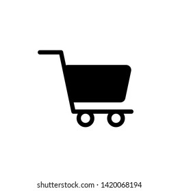 shopping cart vector. black and white series.