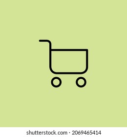 Diseño vectorial de carrito de compras, carros de compras negros Ilustración plana aislada con fondo verde, adecuado para negocios, compra, tienda online, comercio electrónico, venta, venta al por menor. y etc 