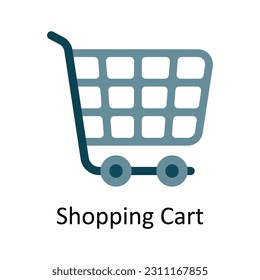 Shopping Cart Vector  Flat Icon Design illustration. Ecommerce and shopping Symbol on White background EPS 10 File
