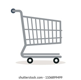 Shopping cart. Vector. Flat style.