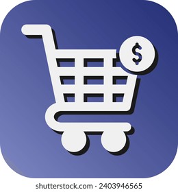 Shopping Cart Vector Glyph Gradient Background Icon For Personal And Commercial Use.
