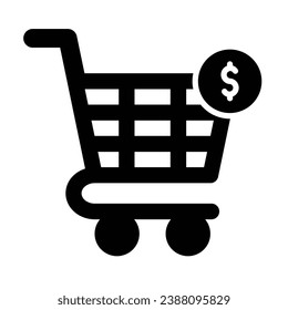 Shopping Cart Vector Glyph Icon For Personal And Commercial Use.
