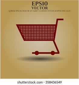 Shopping cart vector icon