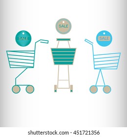 Shopping cart. Vector icon.