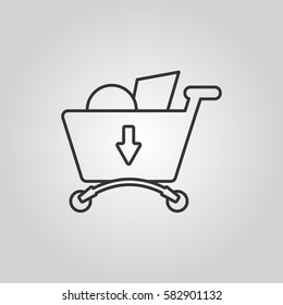 Shopping cart vector icon