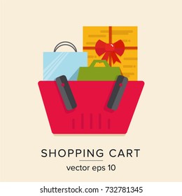Shopping cart vector icon.