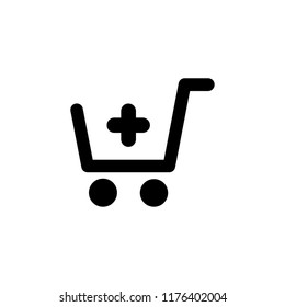 Shopping cart vector icon, add product, purchase online, e-commerce symbol